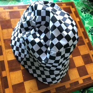 Checkered Black and White Bucket Hat